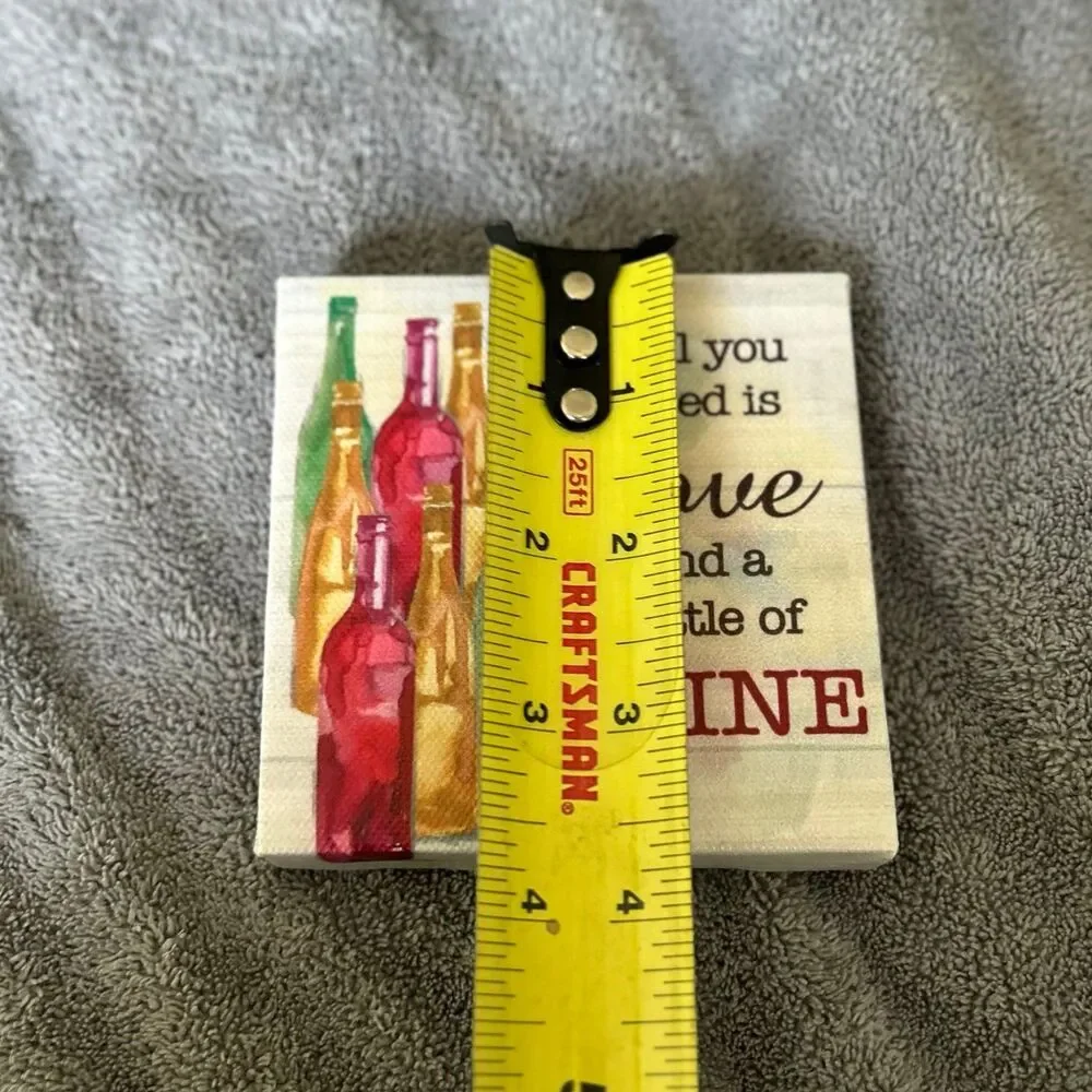 Mini Wine Bottle Themed Canvas Wall Accent Sign By GANZ